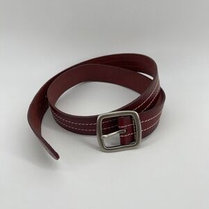Men's Vintage Italian Leather Belt Made in USA Size M Solid Brass